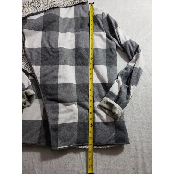 Thread & Supply Womens Buffalo Check Sherpa Lined Open Cardigan Jacket Size M - Picture 9 of 12